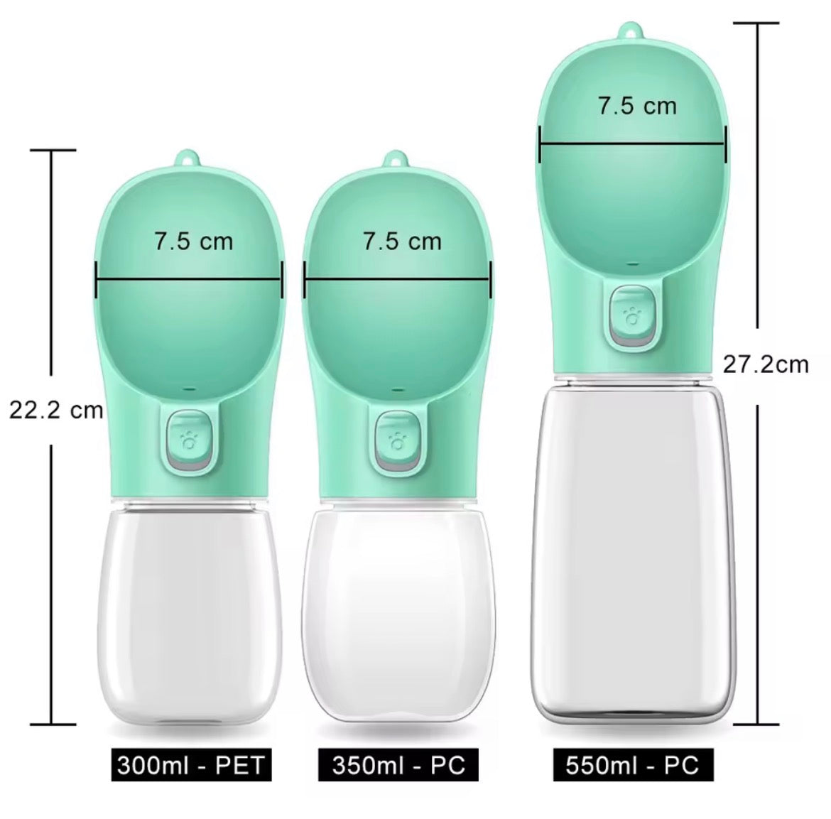 Portable Dog Water Bottle For Dogs + Cat Outdoor Leakproof Walking Drinking Bowls